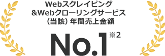 Webスクレイピング&Webクローリングサービス（当該）年間売上金額No.1※2